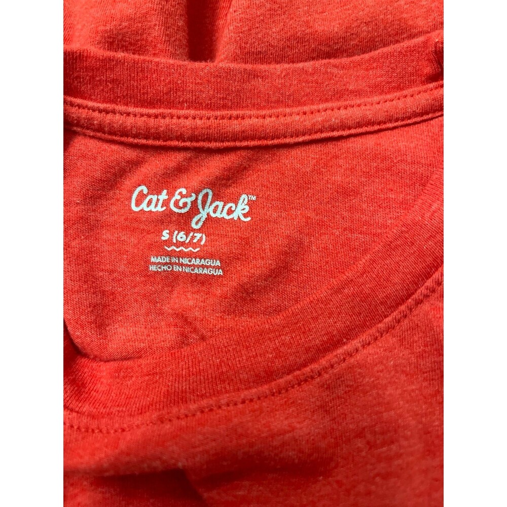 Cat & Jack Long Sleeve T Shirt Red Size S (6-7) - Picture 3 of 5